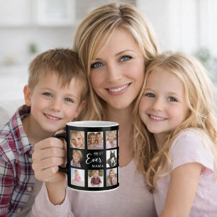 Mother mama photo collage black white coffee mug