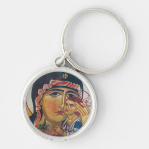 Mother Mary And Jesus Art Keychain