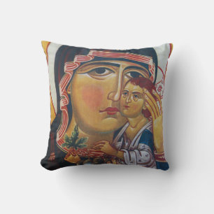 Mother Mary And Jesus Art Throw Pillow