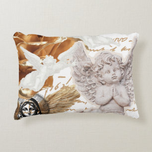 Mother Mary Angel Themed Peaceful And Luxurious Accent Pillow