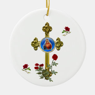 Mother MAry Ceramic Ornament