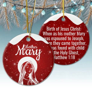 Mother Mary Matthew 1:18 Holy Ghost Passage  ⛪️ 🎄 Ceramic Ornament