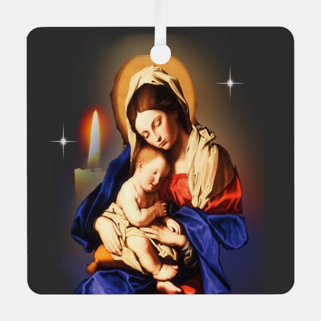 Mother Mary Metal Ornament (Front)