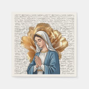Mother Mary Religious Catholic Christian Baptism Napkin