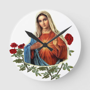 Mother MAry Round Clock