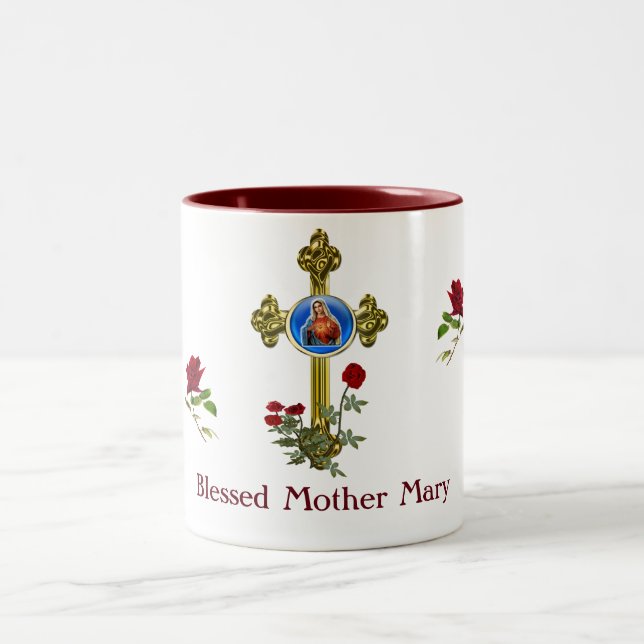 Mother MAry Two-Tone Coffee Mug (Center)