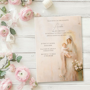 Mother Mary with Baby baptism Invitation