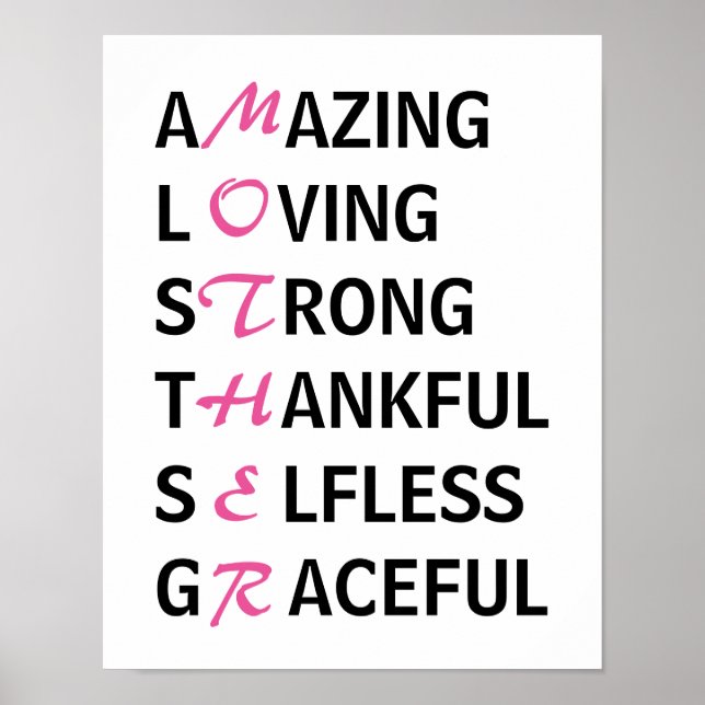 Mother Meaning Mother's Day Poster (Front)
