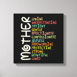 Mother Meaning Shirt I Love Mom Mothers Day Canvas Print