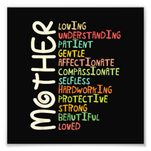Mother Meaning Shirt I Love Mom Mothers Day Photo Print