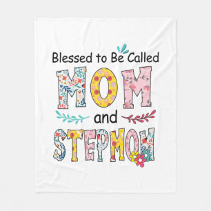 Mother Mom And Stepmom Birthday Fleece Blanket