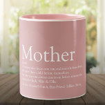 Mother Mom Definition Dusty Rose Pink Two-Tone Coffee Mug<br><div class="desc">Personalize for your special Mom,  Mum,  Mummy,  Mother or Mamá to create a unique gift for Mother's day,  birthdays,  Christmas,  baby showers,  or any day you want to show how much she means to you. A perfect way to show her how amazing she is every day. Designed by Thisisnotme©</div>