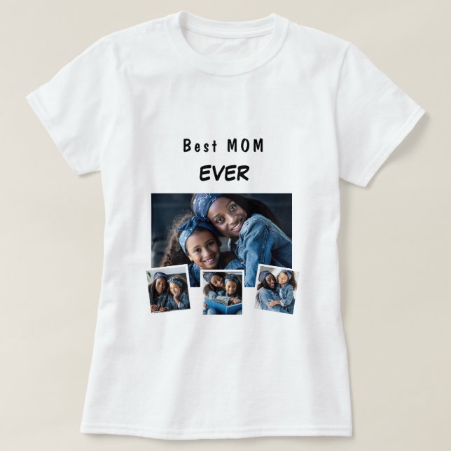 Mother mom family photo collage T-Shirt (Design Front)