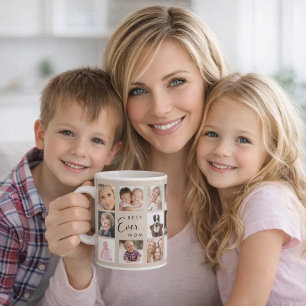 Mother mom photo collage beige taupe coffee mug