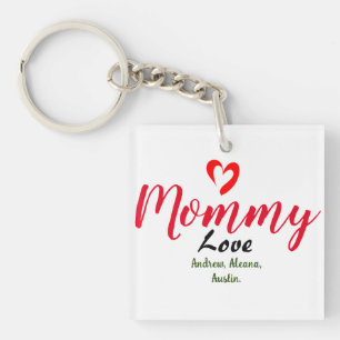 mother mommy mom kid names personalize custom keychain