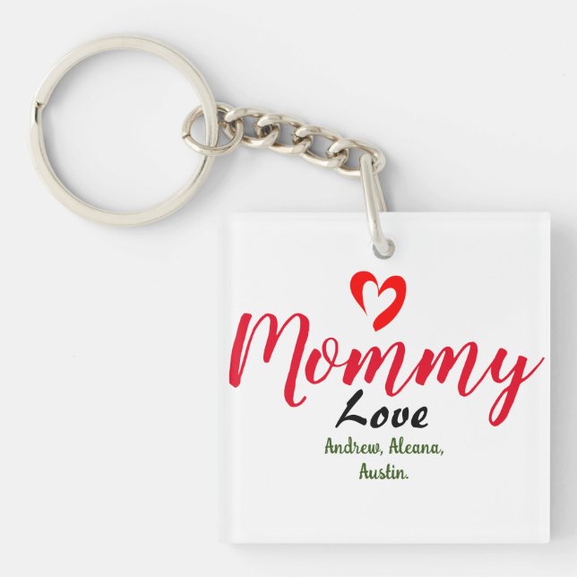 mother mommy mom kid names personalize custom  keychain (Front)