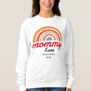 mother mommy mom kid names personalize custom sweatshirt