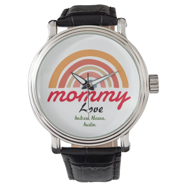 mother mommy mom kid names personalize custom  watch (Front)