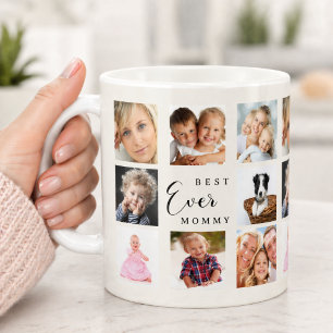 Mother mommy photo collage ivory cream coffee mug