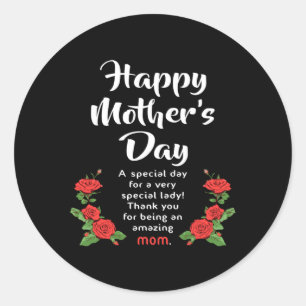 Mother Mothers Mother's Day Mom Mummy Funny Gift Classic Round Sticker