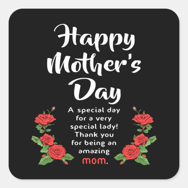 Mother Mothers Mother's Day Mom Mummy Funny Gift Square Sticker (Front)
