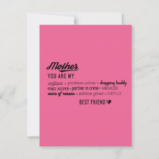 Mother My Confidant Best Friend Postcard