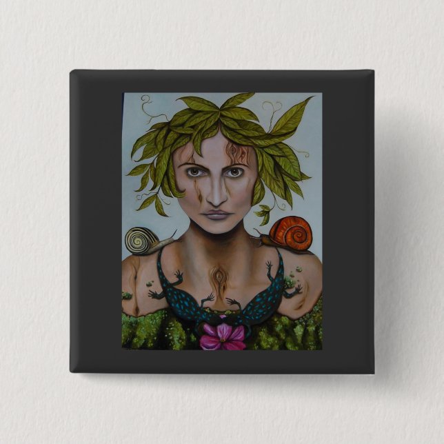 Mother Nature aka Lavina 2 Inch Square Button (Front)