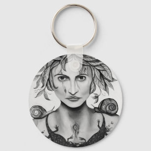 Mother Nature in B/W Keychain