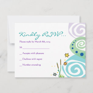 MOTHER NATURE SWIRL Bat Bar Mitzvah Reply Card