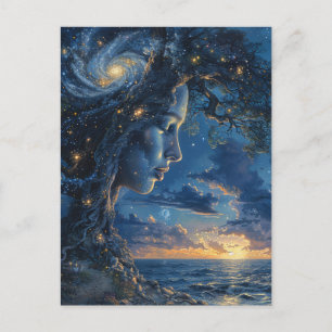Mother Nature Tree Ocean Fantasy Postcard