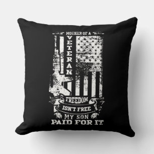 Mother of a Veteran Patriotic Military Tribute Throw Pillow