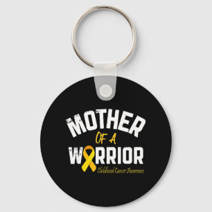 Mother Of A Warrior Childhood Cancer Awareness Mom Keychain