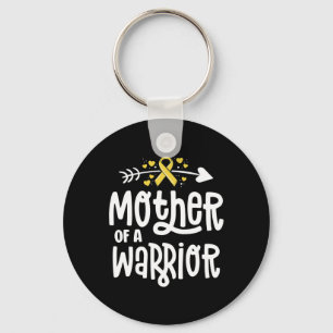 Mother Of A Warrior Gift Family Childhood Cancer A Keychain
