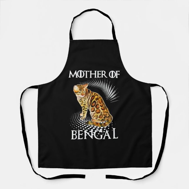 Mother Of Bengal Cat Shirt Apron (Front)