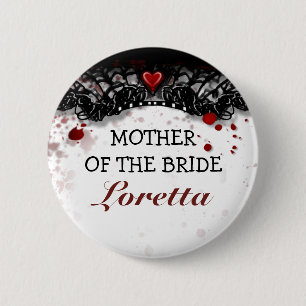 Mother of Bride Blood Splatter Halloween Wedding 2 Inch Round Button