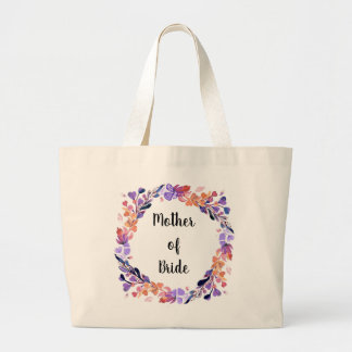 Mother Of Bride Floral Wreath  Large Tote Bag
