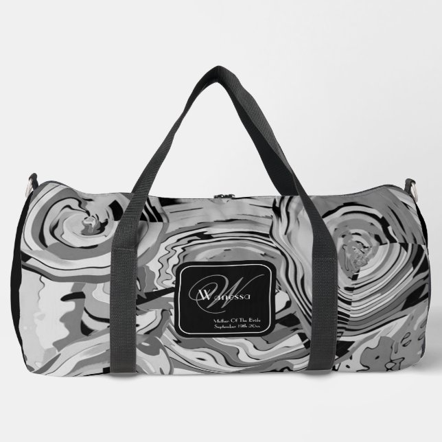 Mother Of Bride Gift Elegant Pattern Chic Monogram Duffle Bag (Front)