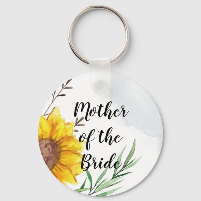 MOTHER OF BRIDE GROOM Sunflowers - Personalized Keychain (Front)
