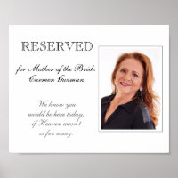 Mother of Bride Reserved Chair Memorial Wedding