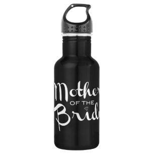 Mother of Bride Retro Script White on Black 532 Ml Water Bottle