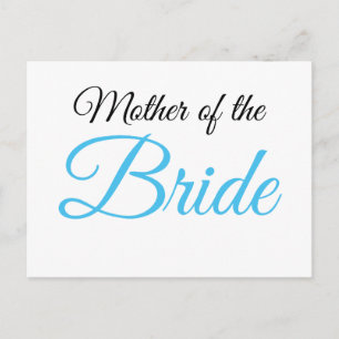 Mother of Bride Script Blue Postcard