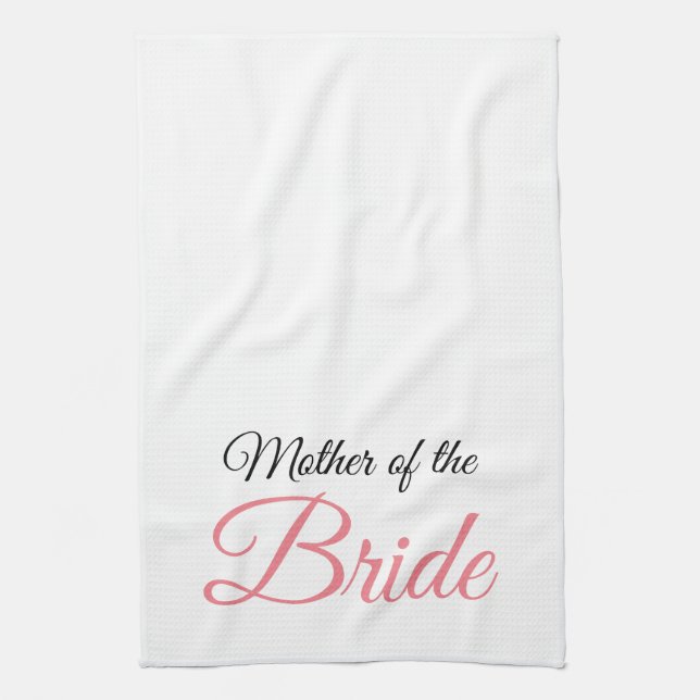 Mother of Bride Script Pink Kitchen Towel (Vertical)