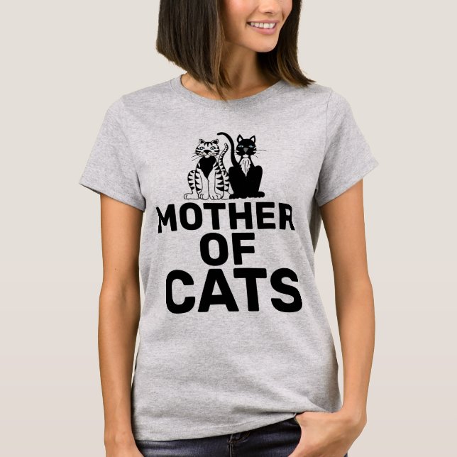 MOTHER OF CATS, CAT MOM T-Shirts (Front)