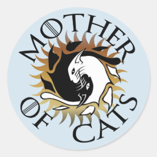 Mother Of Cats Round Sticker