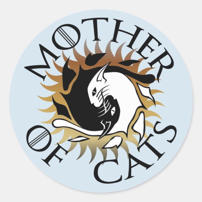 Mother Of Cats Round Sticker (Front)