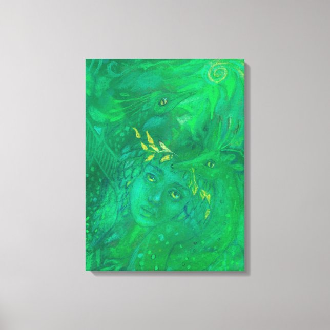 Mother of Dragons Goddess Fantasy Surreal Painting Canvas Print (Front)