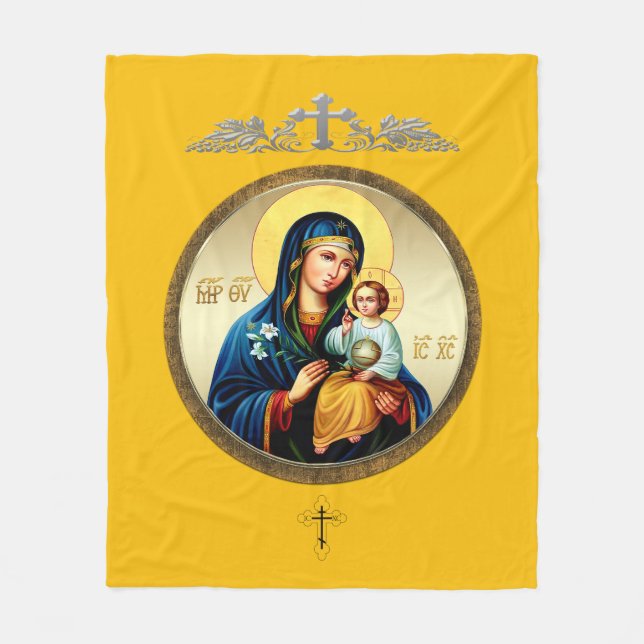 Mother of God Fleece Blanket (Front)