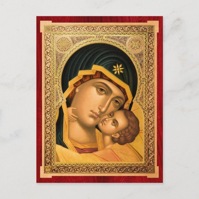 Mother of God Glykophilousa – Icon card (Front)