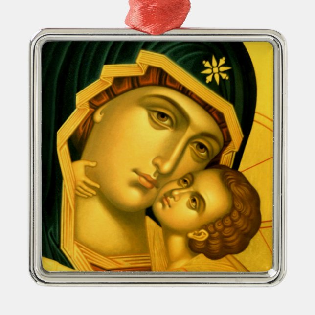 Mother of God Glykophilousa -- Icon Ornament (Front)