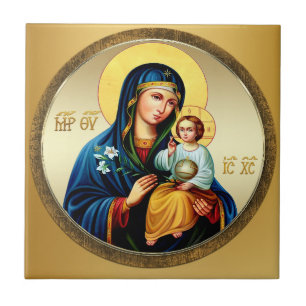 Mother of God, virgin mary Tile